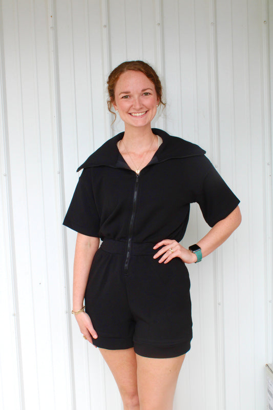 Black Scuba Romper