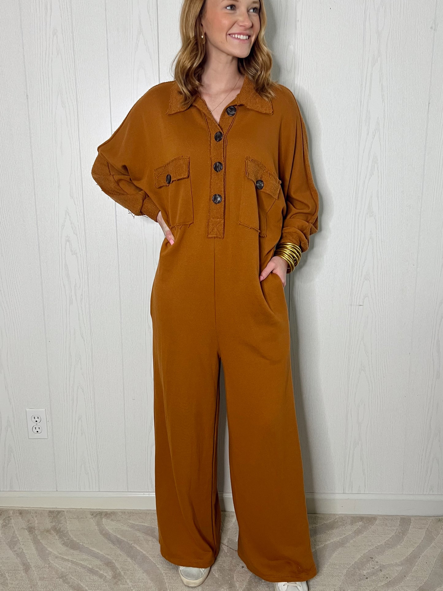 The Camel Terry Jumpsuit