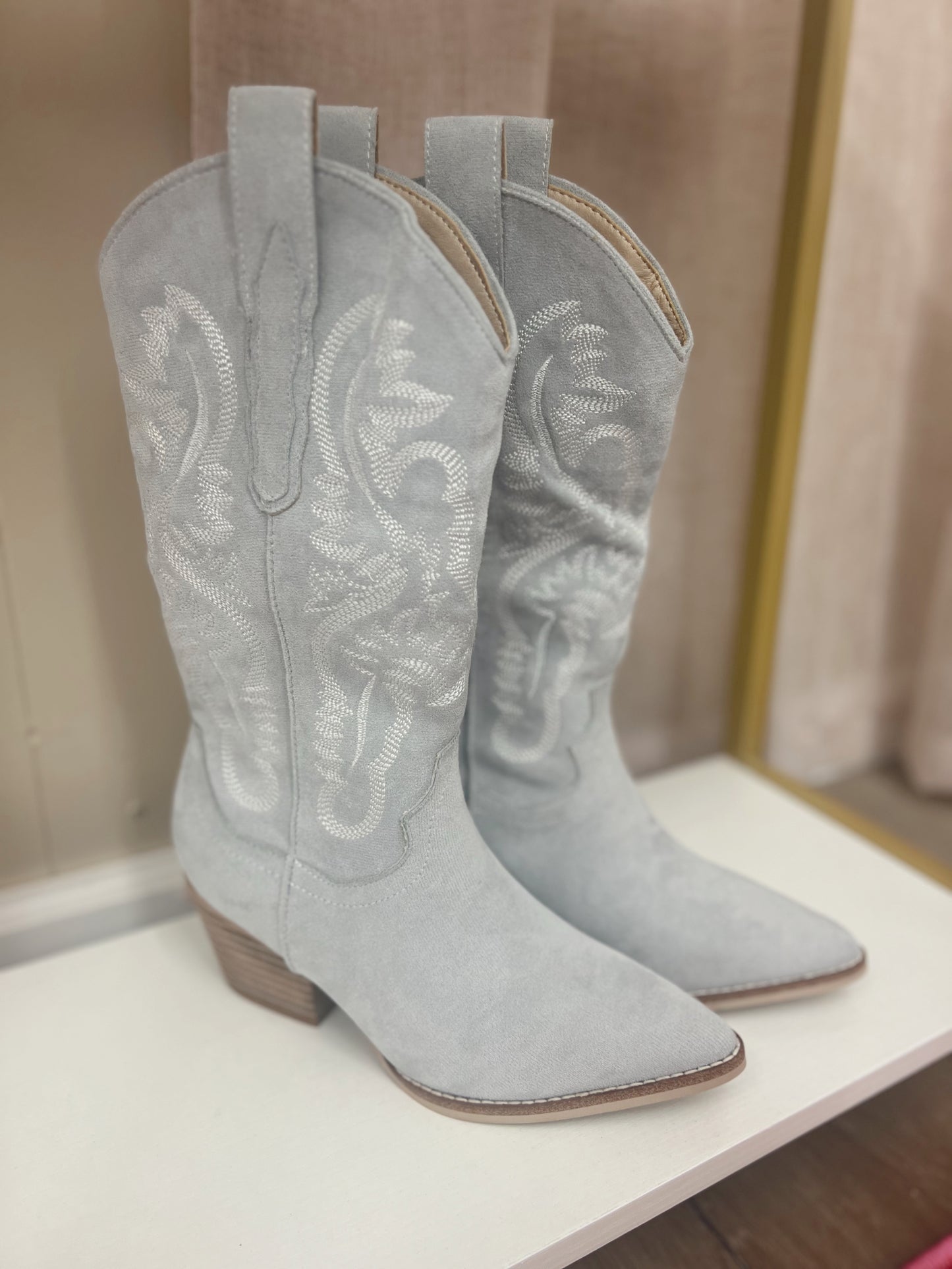 The Amaya Blue Suede Boots